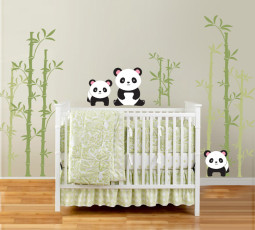 Pandas and Bamboo Forest Vinyl Wall Decal for Nursery, Kids, Childrens Room by @InAnInstantArt liked by wickerparadise, visit our wicker furniture selection.